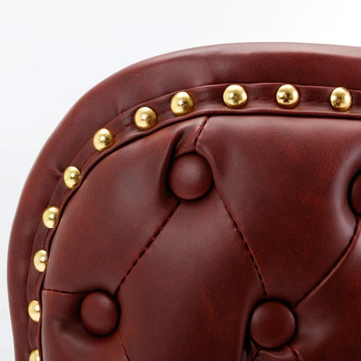 A&A Furniture,Swivel Barstools Adjusatble Seat Height, Modern PU Upholstered Bar Stools with the whole Back Tufted, for Home Pub and Kitchen Island（Wine Red, Burgundy, Set of 2） Default -DTYStore