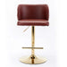 A&A Furniture,Swivel Barstools Adjusatble Seat Height, Modern PU Upholstered Bar Stools with the whole Back Tufted, for Home Pub and Kitchen Island（Wine Red, Burgundy, Set of 2） Default -DTYStore