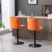A&A Furniture,Swivel Velvet Barstools Adjusatble Seat Height from 25-33 Inch,17.7inch base, Modern Upholstered Bar Stools with Backs Comfortable Tufted for Home Pub and Kitchen Island,Orange,Set of 2 Default -DTYStore
