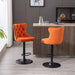 A&A Furniture,Swivel Velvet Barstools Adjusatble Seat Height from 25-33 Inch,17.7inch base, Modern Upholstered Bar Stools with Backs Comfortable Tufted for Home Pub and Kitchen Island,Orange,Set of 2 Default -DTYStore