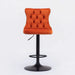 A&A Furniture,Swivel Velvet Barstools Adjusatble Seat Height from 25-33 Inch,17.7inch base, Modern Upholstered Bar Stools with Backs Comfortable Tufted for Home Pub and Kitchen Island,Orange,Set of 2 Default -DTYStore
