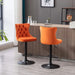 A&A Furniture,Swivel Velvet Barstools Adjusatble Seat Height from 25-33 Inch,17.7inch base, Modern Upholstered Bar Stools with Backs Comfortable Tufted for Home Pub and Kitchen Island,Orange,Set of 2 Default -DTYStore