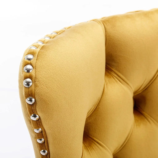 A&A Furniture,Swivel Velvet Barstools Adjusatble Seat Height from 25-33 Inch, Modern Upholstered Chrome base Bar Stools with Backs Comfortable Tufted for Home Pub and Kitchen Island（Gold,Set of 2） Default -DTYStore