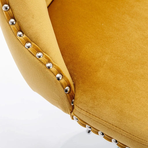 A&A Furniture,Swivel Velvet Barstools Adjusatble Seat Height from 25-33 Inch, Modern Upholstered Chrome base Bar Stools with Backs Comfortable Tufted for Home Pub and Kitchen Island（Gold,Set of 2） Default -DTYStore