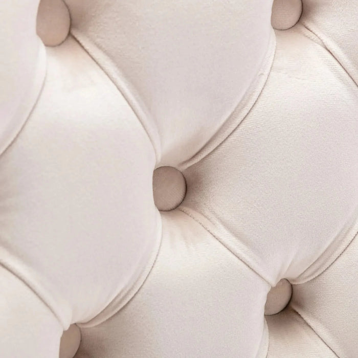 A&A Furniture,Thick Golden Swivel Velvet Barstools Adjusatble Seat Height from 27-35 Inch, Modern Upholstered Bar Stools with Backs Comfortable Tufted for Home Pub and Kitchen Island (Beige,Set of 2) Default -DTYStore