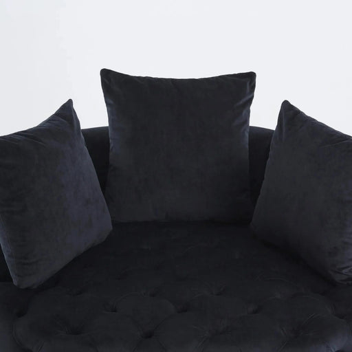 A&A Furniture,Width 40.6 inches Accent Chair / Classical Barrel Chair for living room / Modern Leisure Sofa Chair (Black) Default -DTYStore