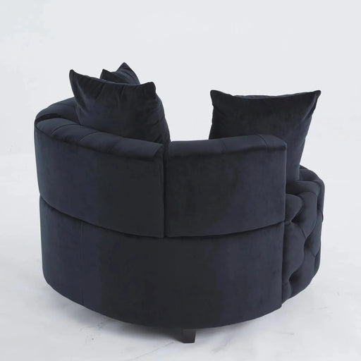 A&A Furniture,Width 40.6 inches Accent Chair / Classical Barrel Chair for living room / Modern Leisure Sofa Chair (Black) Default -DTYStore