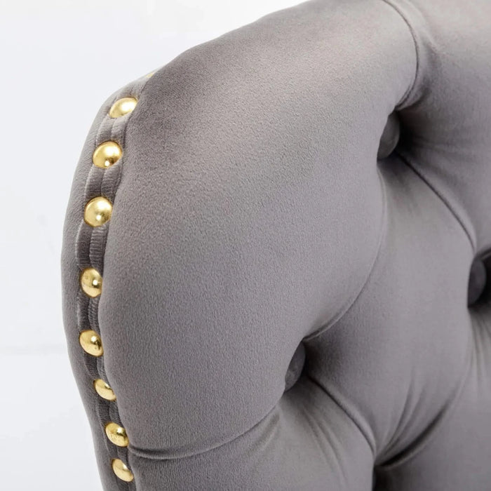 A&A Furniture Modern Upholstered Velvet Bar Stools with Adjustable Swivel Seat Height in Gray, Set of 2 Default -DTYStore