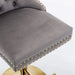 A&A Furniture Modern Upholstered Velvet Bar Stools with Adjustable Swivel Seat Height in Gray, Set of 2 Default -DTYStore