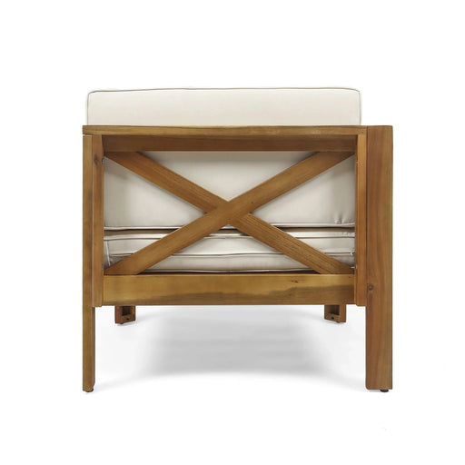 ALCOVE L-Shape Sofa Set Beige Acacia Wood with Water-Resistant Cushions Default -DTYStore