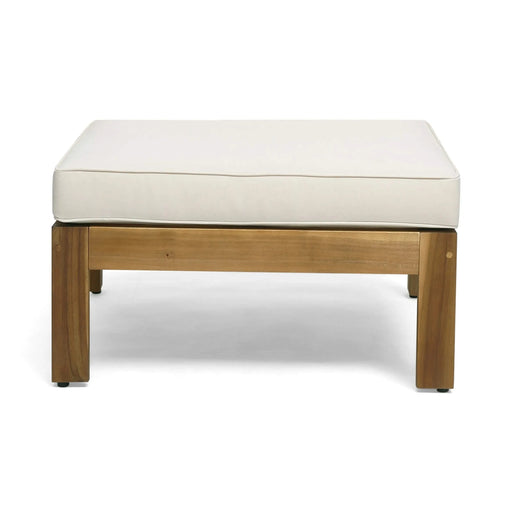 ALCOVE L-Shape Sofa Set Beige Acacia Wood with Water-Resistant Cushions Default -DTYStore