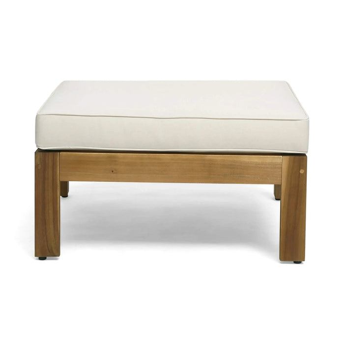 ALCOVE L-Shape Sofa Set Beige Acacia Wood with Water-Resistant Cushions Default -DTYStore