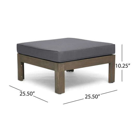 ALCOVE L-Shape Sofa Set with Table, Dark Grey, Acacia Wood, Water Resistant Cushions, Multiple Color Options Default -DTYStore