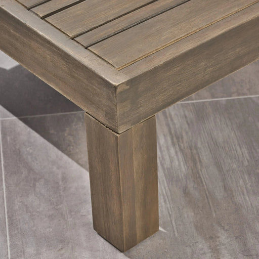 ALCOVE L-Shape Sofa Set with Table, Dark Grey, Acacia Wood, Water Resistant Cushions, Multiple Color Options Default -DTYStore