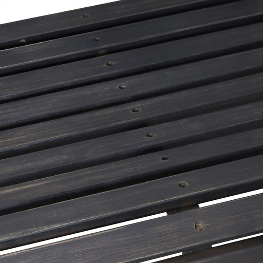 ALEJANDRO Acacia Wood Porch Swing with Slat Panel Seating in Dark Grey Default -DTYStore