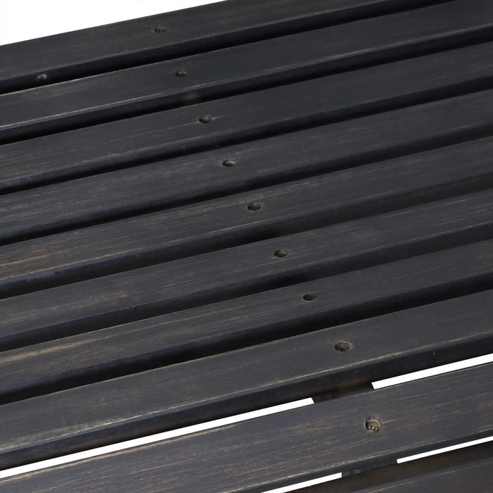 ALEJANDRO Acacia Wood Porch Swing with Slat Panel Seating in Dark Grey Default -DTYStore