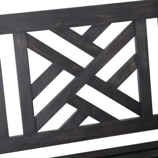 ALEJANDRO Acacia Wood Porch Swing with Slat Panel Seating in Dark Grey Default -DTYStore