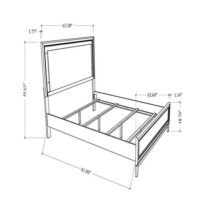 ALMERA Modern White 5-Piece Queen Bedroom Set with LED Lighting and Rubber Wood Construction Default -DTYStore