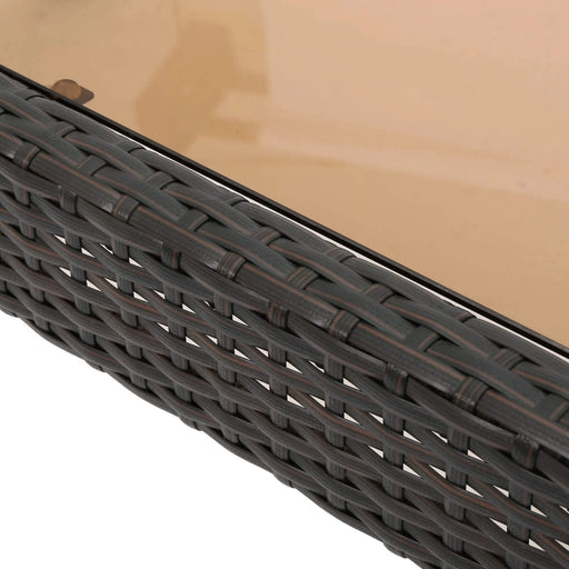 ANTIBES 4PCS Wicker Chat Set with Beige Cushion - Durable Outdoor Seating with Coffee Table Default -DTYStore