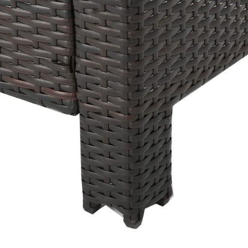 ANTIBES 4PCS Wicker Chat Set with Beige Cushion - Durable Outdoor Seating with Coffee Table Default -DTYStore