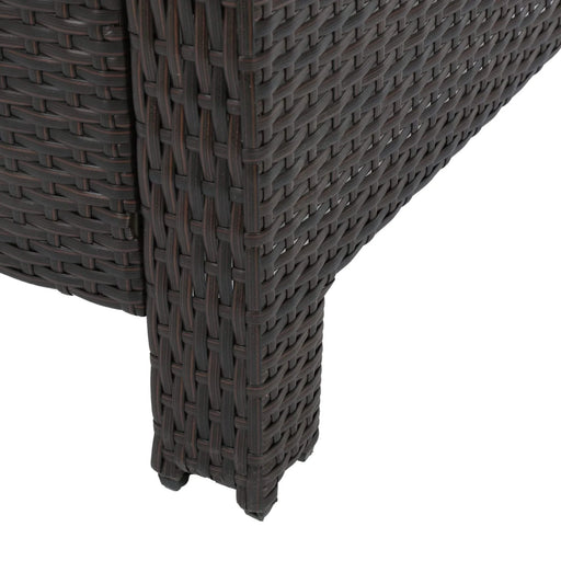 ANTIBES 4PCS Wicker Chat Set with Beige Cushion - Durable Outdoor Seating with Coffee Table Default -DTYStore