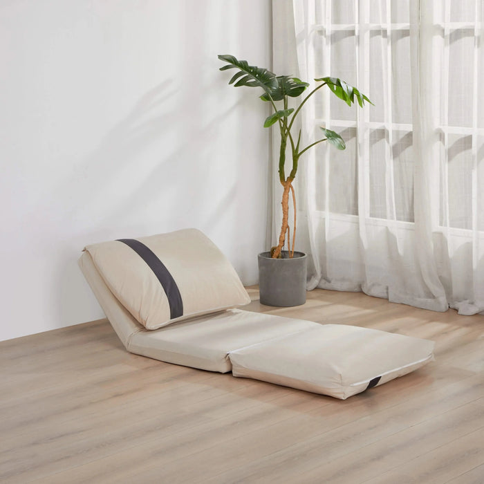 ARIA Modern Floor Sofa Bed Human Dog Bed for Adult & Pets – 6-Position Adjustable, 5-Second Foldable, Corduroy Upholstered Bean Bag Base & Pillow – Space-Saving for Small Spaces. Default -DTYStore