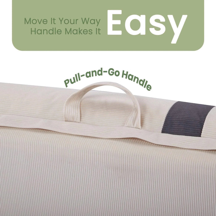 ARIA Modern Floor Sofa Bed Human Dog Bed for Adult & Pets – 6-Position Adjustable, 5-Second Foldable, Corduroy Upholstered Bean Bag Base & Pillow – Space-Saving for Small Spaces. Default -DTYStore