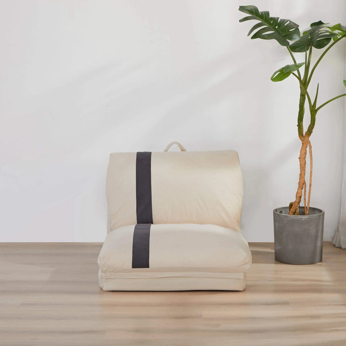 ARIA Modern Floor Sofa Bed Human Dog Bed for Adult & Pets – 6-Position Adjustable, 5-Second Foldable, Corduroy Upholstered Bean Bag Base & Pillow – Space-Saving for Small Spaces. Default -DTYStore