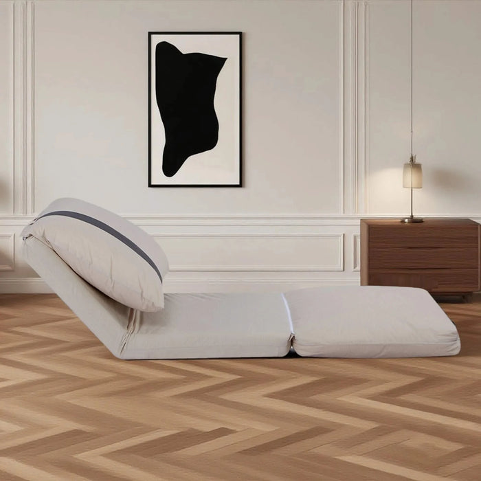 ARIA Modern Floor Sofa Bed Human Dog Bed for Adult & Pets – 6-Position Adjustable, 5-Second Foldable, Corduroy Upholstered Bean Bag Base & Pillow – Space-Saving for Small Spaces. Default -DTYStore