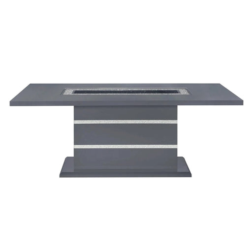 ARIYA Dark Grey Dining Table with MDF, Glass, and Acrylic Construction, 79x39 inches Default -DTYStore