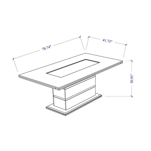 ARIYA Dark Grey Dining Table with MDF, Glass, and Acrylic Construction, 79x39 inches Default -DTYStore