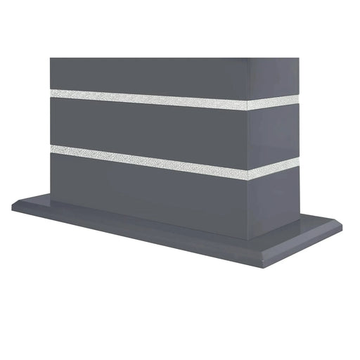 ARIYA Dark Grey Dining Table with MDF, Glass, and Acrylic Construction, 79x39 inches Default -DTYStore