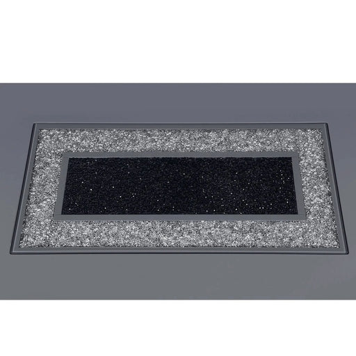 ARIYA Dark Grey Dining Table with MDF, Glass, and Acrylic Construction, 79x39 inches Default -DTYStore