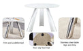 A 42-inch stainless steel leg round table with a marble top is suitable for use by four or six people Default -DTYStore