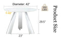 A 42-inch stainless steel leg round table with a marble top is suitable for use by four or six people Default -DTYStore