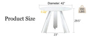 A 42-inch stainless steel leg round table with a marble top is suitable for use by four or six people Default -DTYStore
