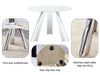A 42-inch stainless steel leg round table with a marble top is suitable for use by four or six people Default -DTYStore