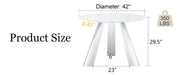 A 42-inch stainless steel leg round table with a marble top is suitable for use by four or six people Default -DTYStore