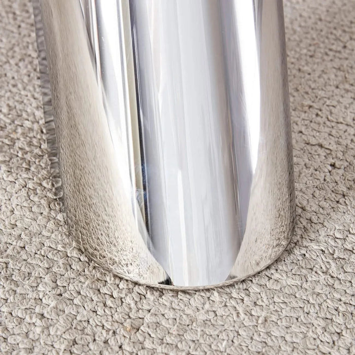 A 42-inch stainless steel leg round table with a marble top is suitable for use by four or six people Default -DTYStore