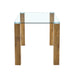 A 49.6 * 30 Inch Transparent Tempered Glass Dining Table With Rectangular Wood Color MDF Wood Grain Legs, Combining Simplicity And Quality.Can Easily Blend Into Various Decoration Styles. Default -DTYStore