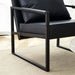 A Set of 1 Classic Black PU Leather and Metal Frame Sofa - Ergonomically Designed, A Perfect Blend of Modern and Industrial Styles, With Product Dimensions of 27*29.7*29.6 inches Default -DTYStore