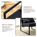 A Set of 1 Classic Black PU Leather and Metal Frame Sofa - Ergonomically Designed, A Perfect Blend of Modern and Industrial Styles, With Product Dimensions of 27*29.7*29.6 inches Default -DTYStore
