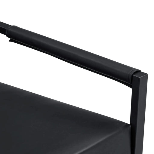 A Set of 1 Classic Black PU Leather and Metal Frame Sofa - Ergonomically Designed, A Perfect Blend of Modern and Industrial Styles, With Product Dimensions of 27*29.7*29.6 inches Default -DTYStore