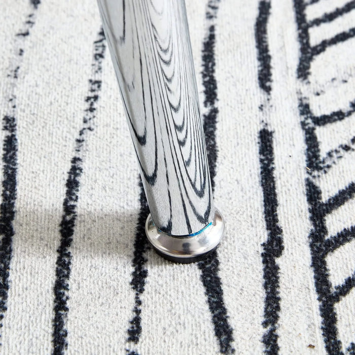 A glass tabletop with a diameter of 38.6 inches and a modern minimalist circular dining table with silver metal legs.Suitable for living rooms, and conference rooms. Default -DTYStore