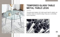 A glass tabletop with a diameter of 38.6 inches and a modern minimalist circular dining table with silver metal legs.Suitable for living rooms, and conference rooms. Default -DTYStore
