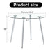 A glass tabletop with a diameter of 38.6 inches and a modern minimalist circular dining table with silver metal legs.Suitable for living rooms, and conference rooms. Default -DTYStore