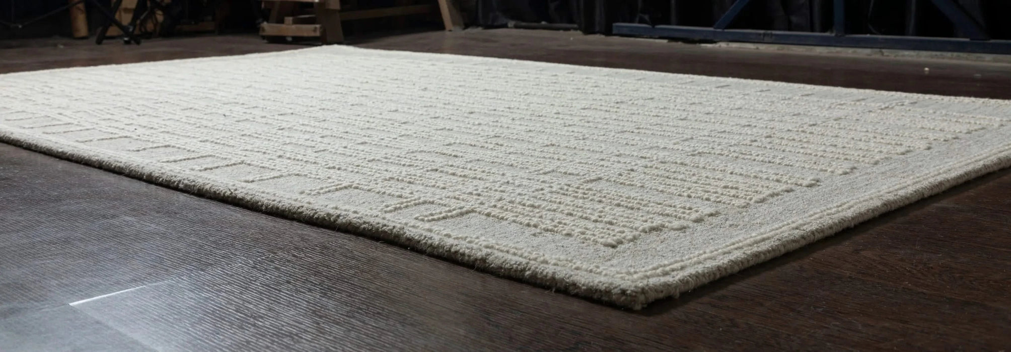 Abbey Latriss Ivory and Natural Wool Handwoven Area Rug Default -DTYStore
