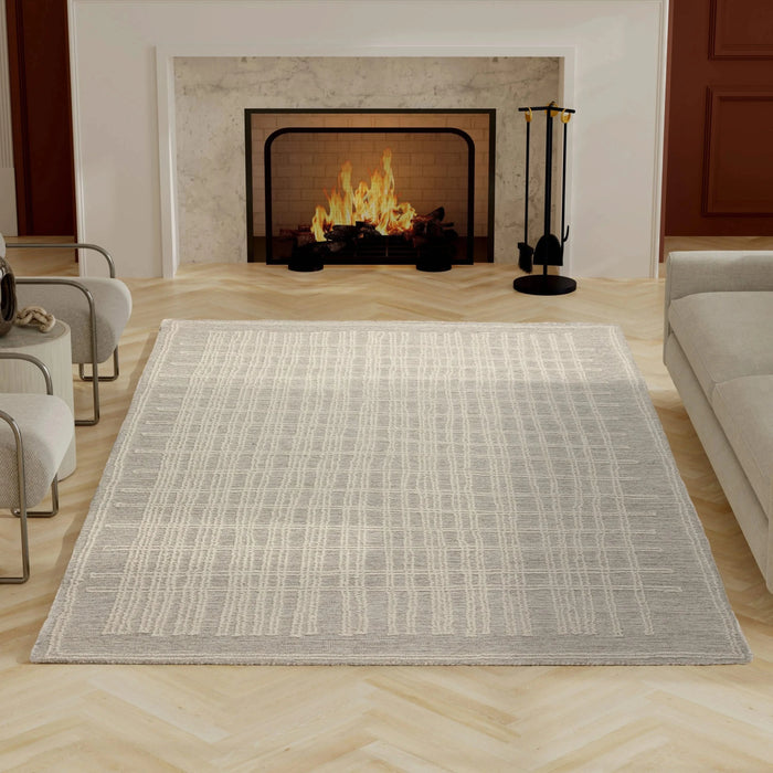 Abbey Latriss Ivory and Natural Wool Handwoven Area Rug Default -DTYStore