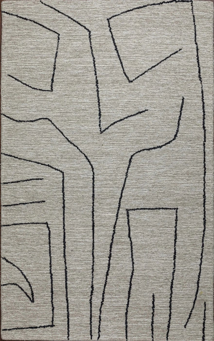 Abbey Valetta Natural, Brown, and Black Wool Handwoven Area Rug Default -DTYStore