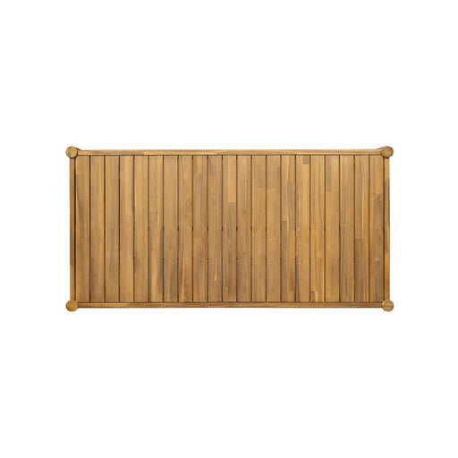 Acacia Wood Outdoor Dining Set of 5, Dining Furniture Set with 1 Table 4 Chairs, Teak and Beige Default -DTYStore